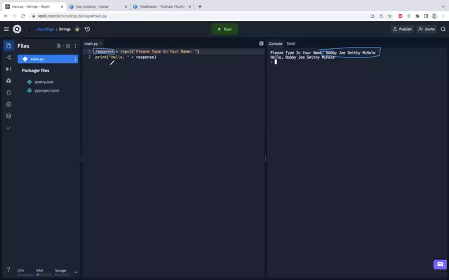 Calvin Huang - Python Input