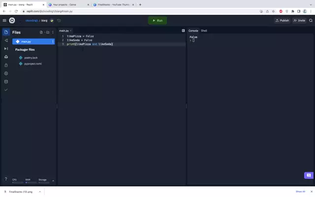 Calvin Huang - Python Booleans
