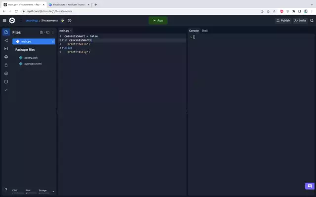 Calvin Huang - Python Conditional Statements