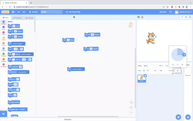 Scratch Lesson 6: Motion Rotate & Go To Block