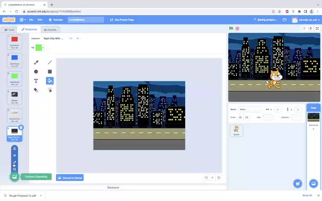 Scratch Lesson 15: Looks Intro to Backdrops P2